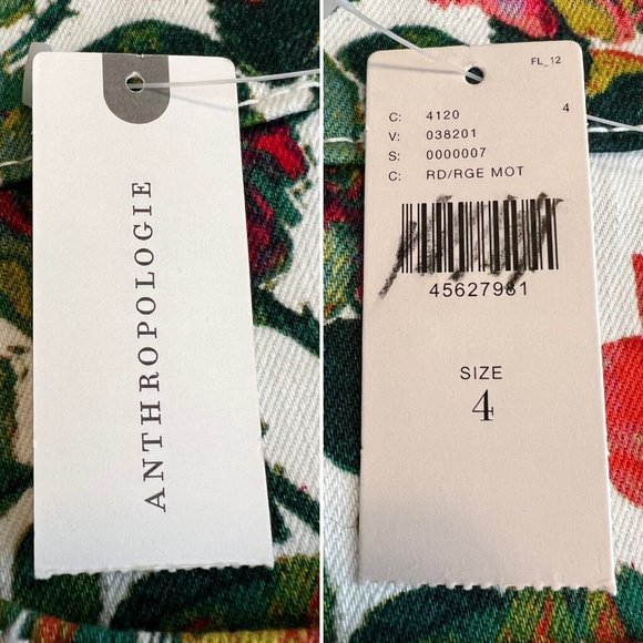 Anthropologie Maeve Floral Denim Skirt Size 4 Multicolor Garden Pencil Cotton - Picture 12 of 13